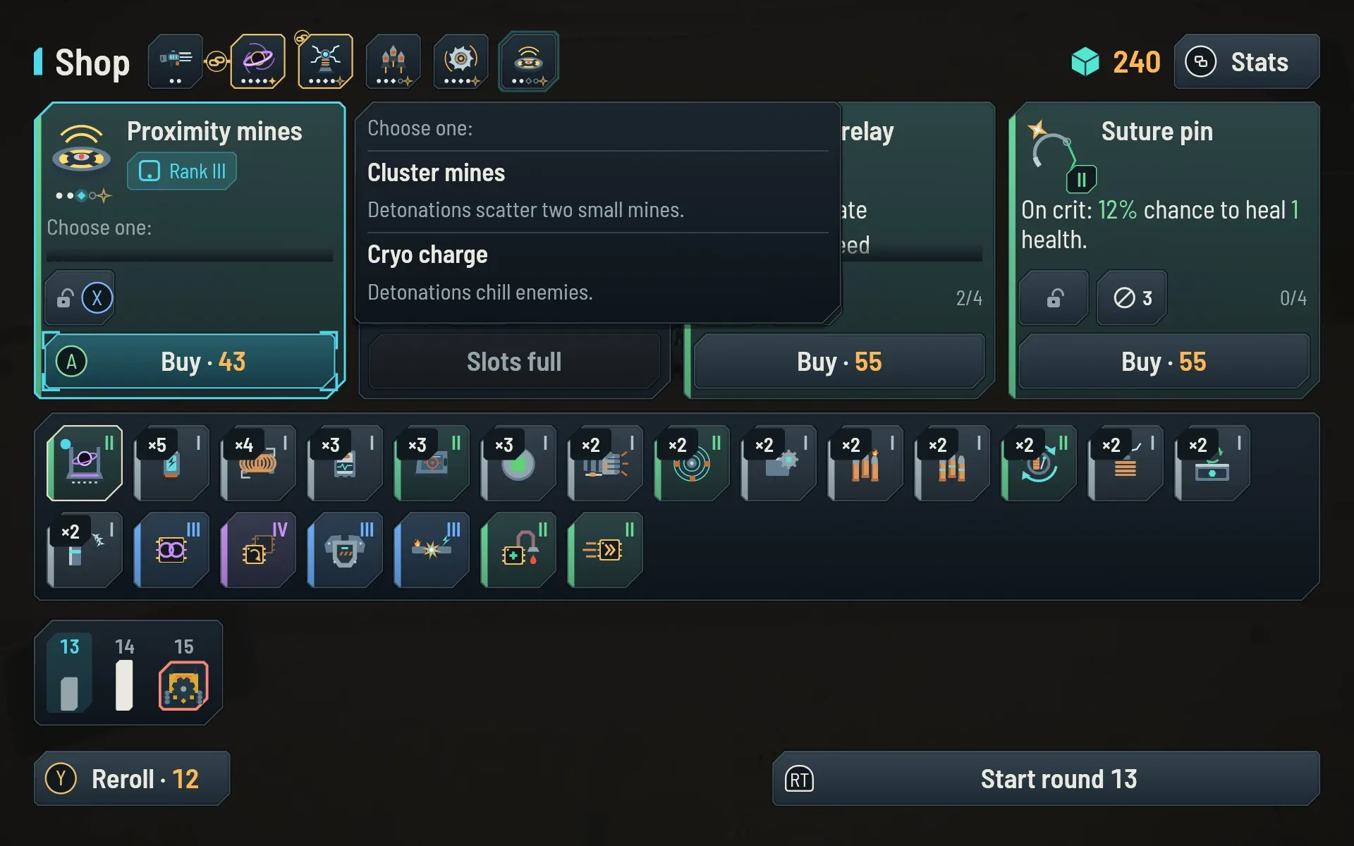 The shop at the Steam Deck's size, with controller button prompts.
